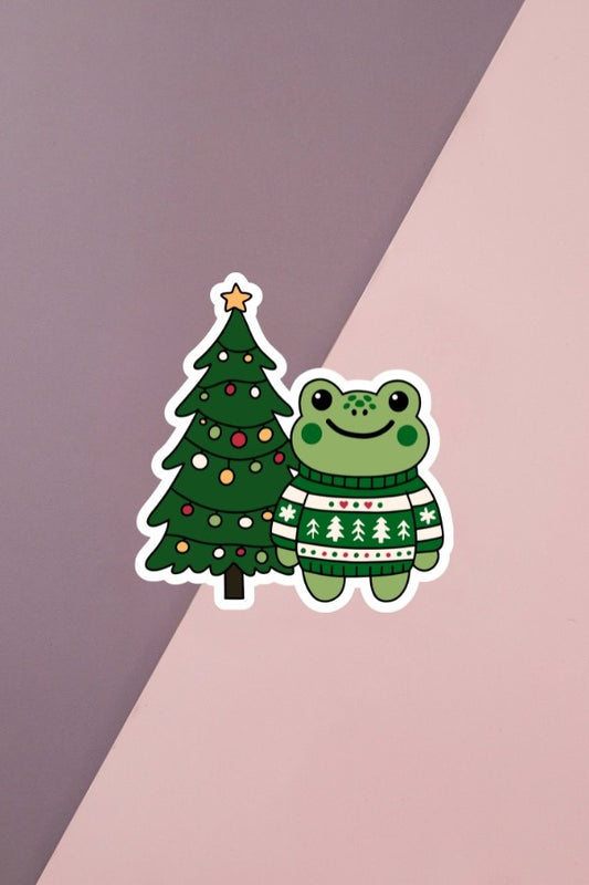 Christmas Froggie Sticker