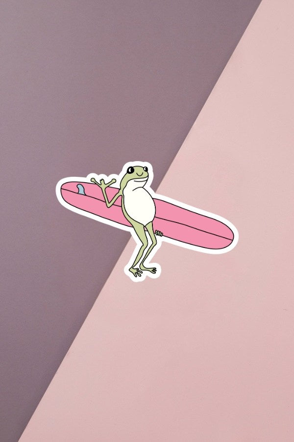 Frog Surfboard Sticker