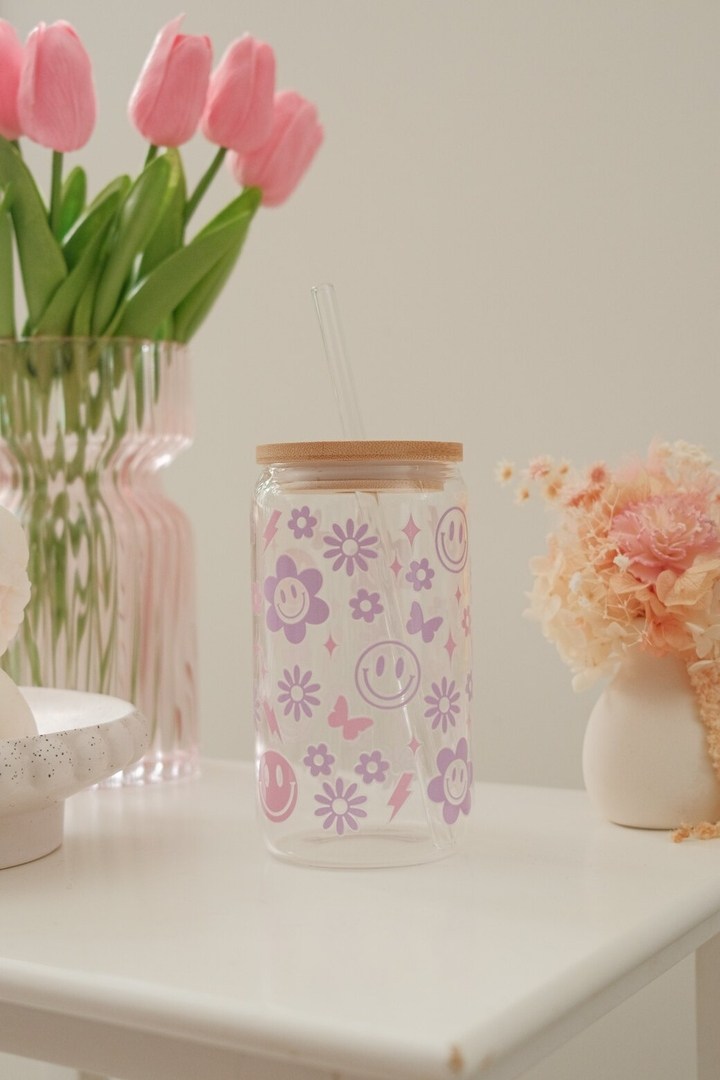 Flower Power Glass Tumbler