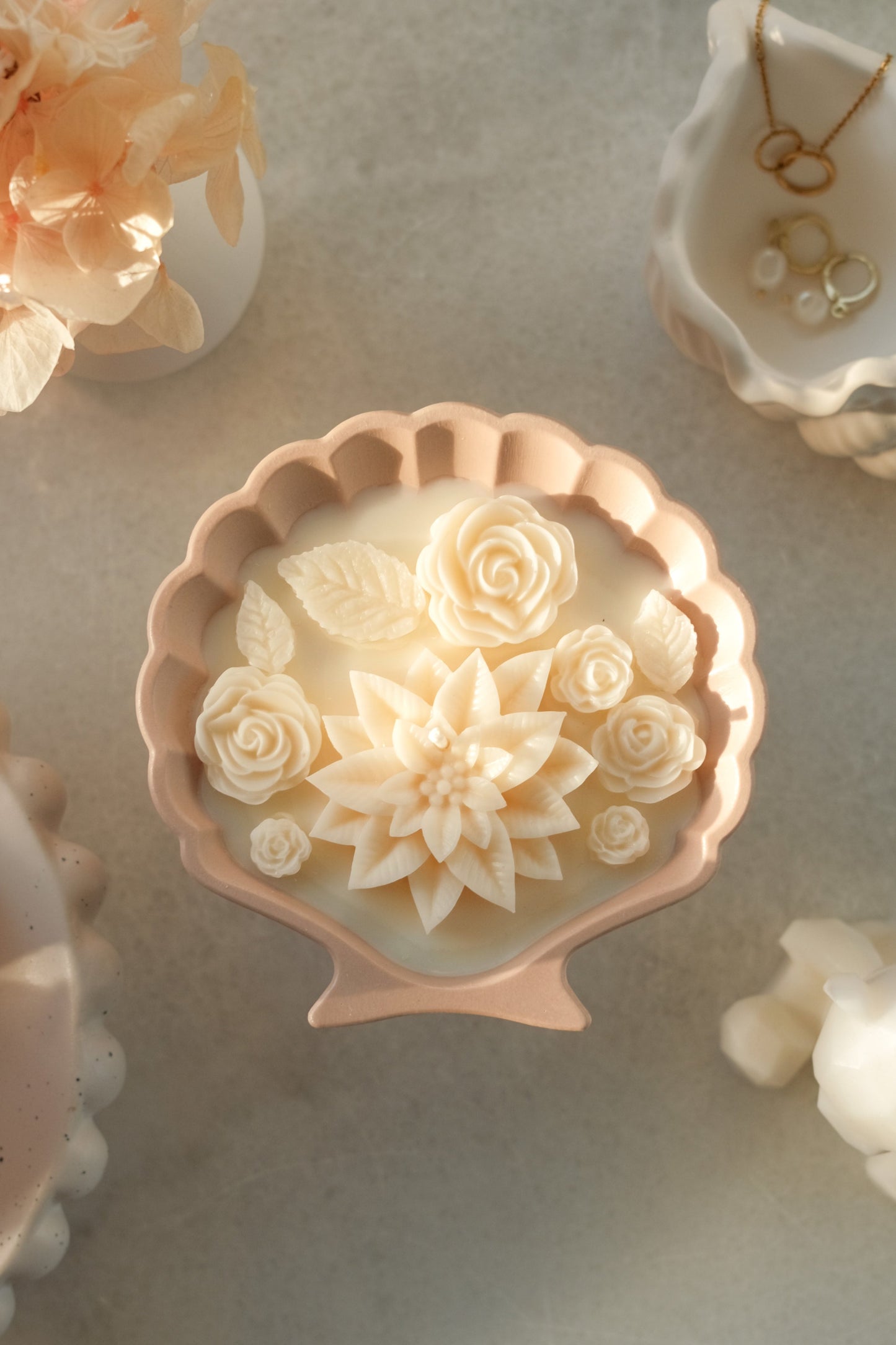 Floral Trinket Tray Candle