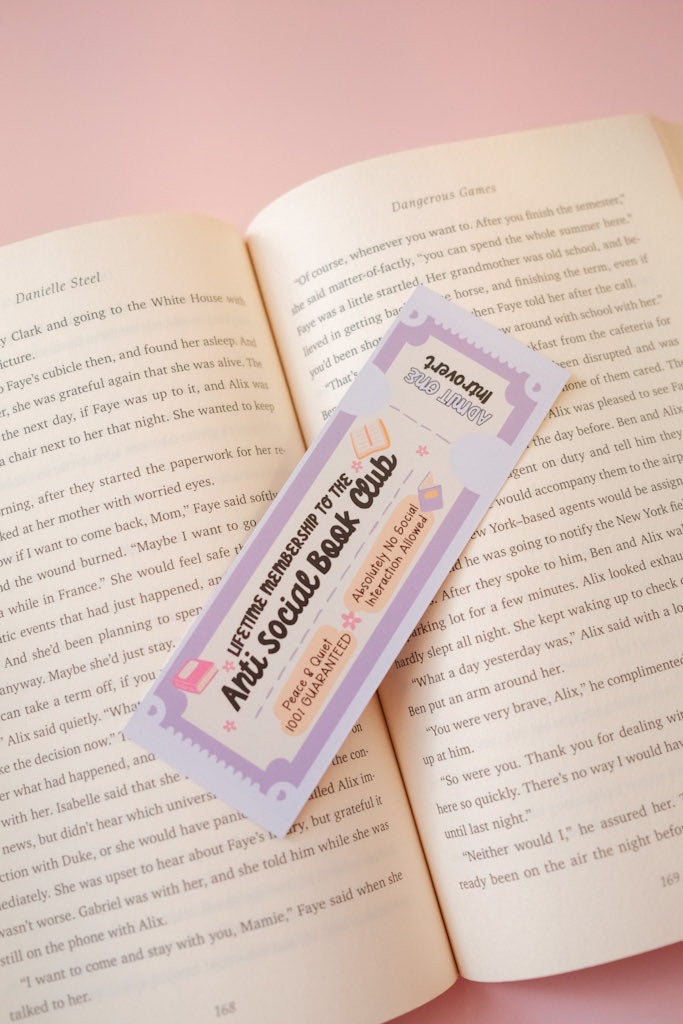 Anti Social Book Club Bookmark