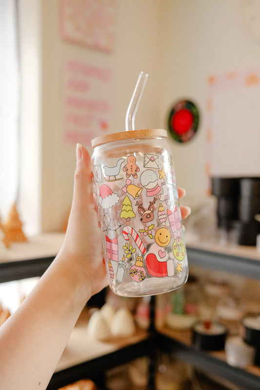 Christmas Icons Glass Tumbler