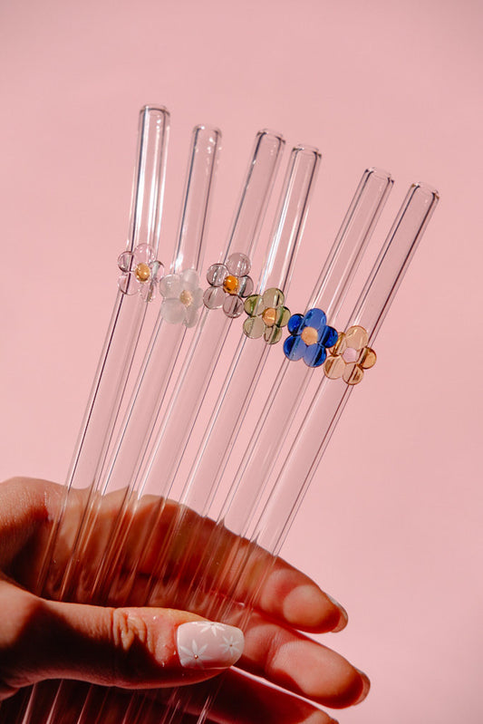 Flower Glass Straw