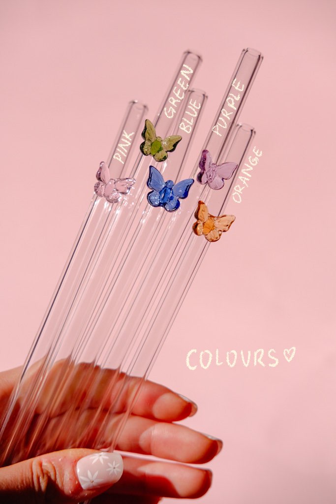 Butterfly Glass Straw